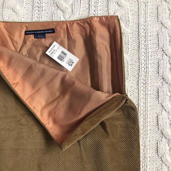 Ralph Lauren Sport 10 tan high waisted corduroy pencil skirt NWT - Picture 6 of 8